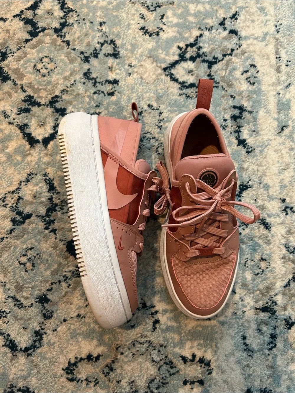 Nike Court Vision Alta platform sneakers in rust pink
